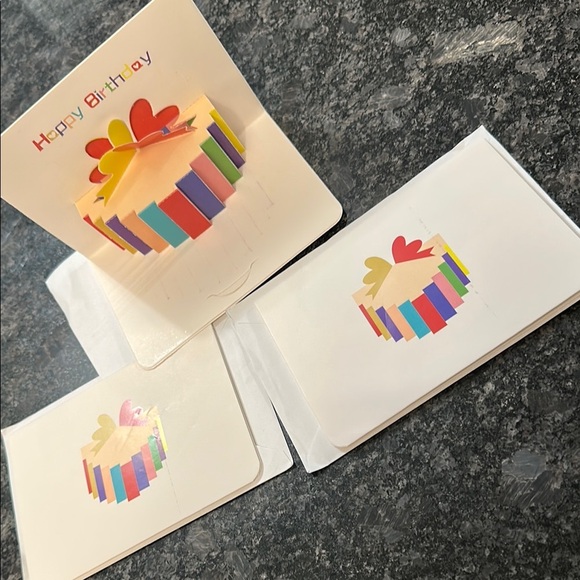 3 Colorful Birthday Pop-Up Cards Set of 3 Pop Up Decorated Cake Card NWT - Picture 8 of 8